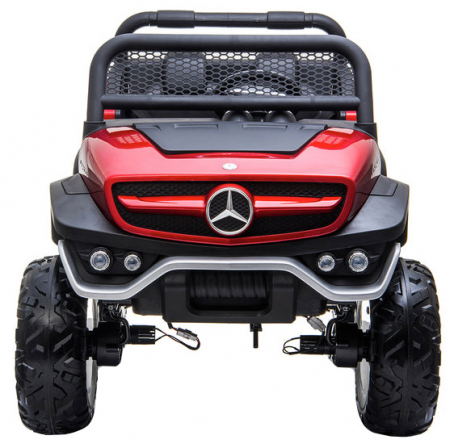 Masinuta electrica 4x4 Premier Mercedes Unimog, 12V, roti cauciuc EVA, scaun piele ecologica, visiniu [2]