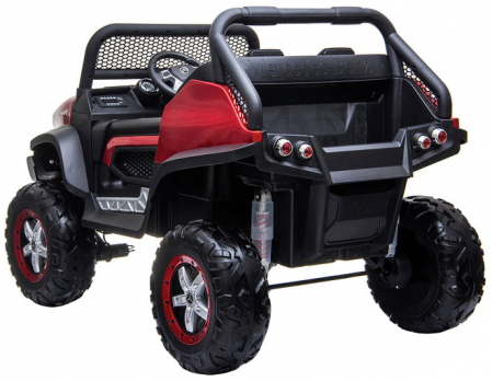 Masinuta electrica 4x4 Premier Mercedes Unimog, 12V, roti cauciuc EVA, scaun piele ecologica, visiniu [4]
