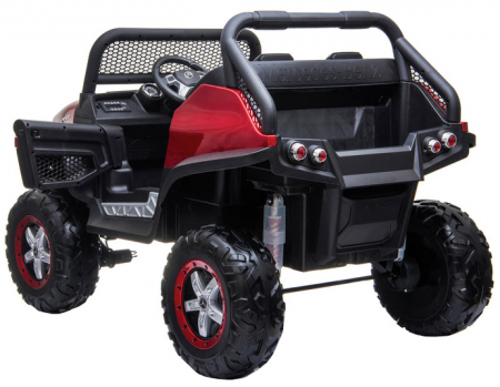 Masinuta electrica 4x4 Premier Mercedes Unimog, 12V, roti cauciuc EVA, scaun piele ecologica, visiniu [10]