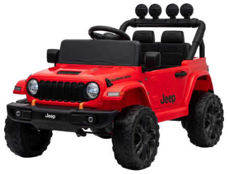 ATV-uri electrice - Masinuta electrica 4x4 Premier Mini Jeep Wrangler Rubicon, 12V, roti cauciuc EVA, scaun piele ecologica, 101x59x65 cm, rosu