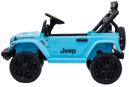 Masinuta electrica 4x4 Premier Mini Jeep Wrangler Rubicon, 12V, roti cauciuc EVA, scaun piele ecologica, 101x59x65 cm, turcoaz [4]