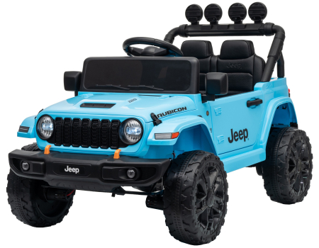 Masinuta electrica 4x4 Premier Mini Jeep Wrangler Rubicon, 12V, roti cauciuc EVA, scaun piele ecologica, 101x59x65 cm, turcoaz [19]