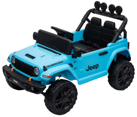 Masinuta electrica 4x4 Premier Mini Jeep Wrangler Rubicon, 12V, roti cauciuc EVA, scaun piele ecologica, 101x59x65 cm, turcoaz [16]