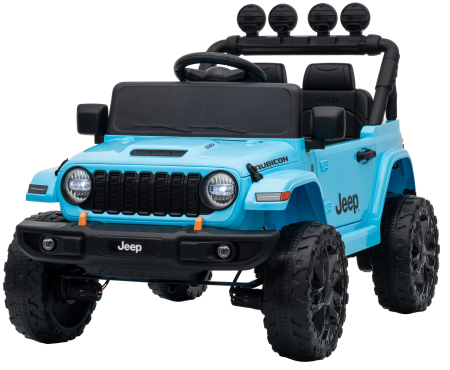 Masinuta electrica 4x4 Premier Mini Jeep Wrangler Rubicon, 12V, roti cauciuc EVA, scaun piele ecologica, 101x59x65 cm, turcoaz [2]