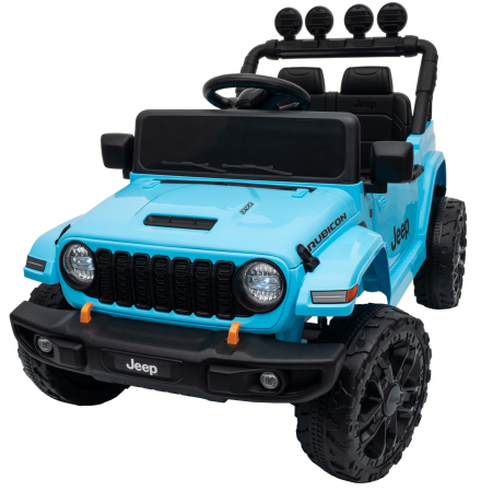 Masinuta electrica 4x4 Premier Mini Jeep Wrangler Rubicon, 12V, roti cauciuc EVA, scaun piele ecologica, 101x59x65 cm, turcoaz [17]