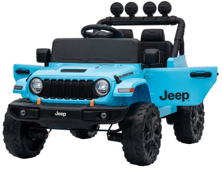 Masinuta electrica 4x4 Premier Mini Jeep Wrangler Rubicon, 12V, roti cauciuc EVA, scaun piele ecologica, 101x59x65 cm, turcoaz [13]