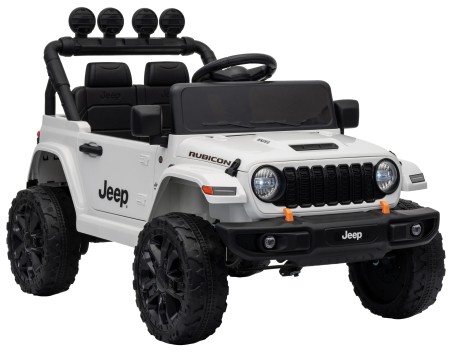 Masinuta electrica 4x4 Premier Mini Jeep Wrangler Rubicon, 12V, roti cauciuc EVA, scaun piele ecologica, 101x59x65 cm, alb [10]