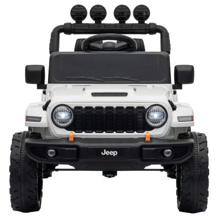 Masinuta electrica 4x4 Premier Mini Jeep Wrangler Rubicon, 12V, roti cauciuc EVA, scaun piele ecologica, 101x59x65 cm, alb [1]