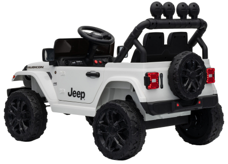 Masinuta electrica 4x4 Premier Mini Jeep Wrangler Rubicon, 12V, roti cauciuc EVA, scaun piele ecologica, 101x59x65 cm, alb [5]