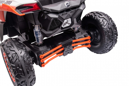 Masinuta UTV electric Premier Can-Am Maverick Speed RC, 2 locuri, 24V, roti cauciuc EVA, scaun piele ecologica, 2 motoare 240W, portocaliu [20]