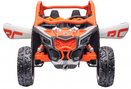 Masinuta UTV electric Premier Can-Am Maverick Speed RC, 2 locuri, 24V, roti cauciuc EVA, scaun piele ecologica, 2 motoare 240W, portocaliu [8]
