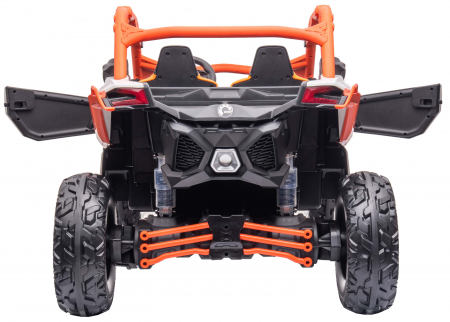Masinuta UTV electric Premier Can-Am Maverick Speed RC, 2 locuri, 24V, roti cauciuc EVA, scaun piele ecologica, 2 motoare 240W, portocaliu [11]