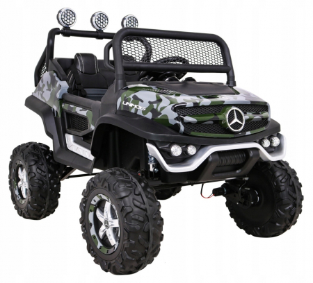 Masinuta electrica 4x4 Premier Mini Mercedes Unimog, 12V, roti cauciuc EVA, scaun piele ecologica, camuflaj [8]