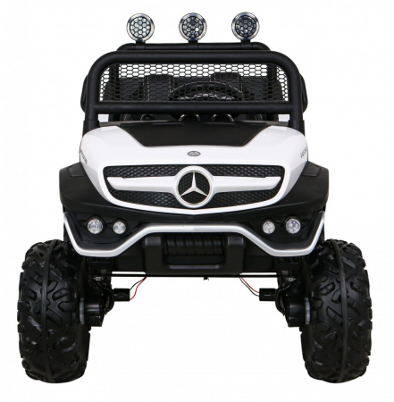 Masinuta electrica 4x4 Premier Mini Mercedes Unimog, 12V, roti cauciuc EVA, scaun piele ecologica, alb [9]