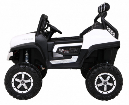 Masinuta electrica 4x4 Premier Mini Mercedes Unimog, 12V, roti cauciuc EVA, scaun piele ecologica, alb [5]