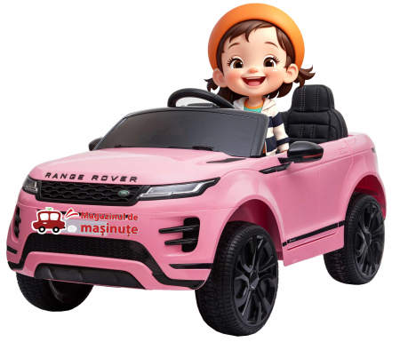 Masinute electrice - Masinuta electrica 4x4 Premier Range Rover Evoque, 12V, roti cauciuc EVA, scaun piele ecologica, roz