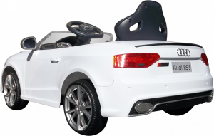 Masinuta electrica Premier Audi RS5, 12V, roti cauciuc EVA, scaun piele ecologica, alba [5]