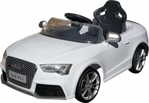 Masinuta electrica Premier Audi RS5, 12V, roti cauciuc EVA, scaun piele ecologica, alba [0]
