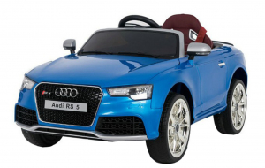 Masinute electrice - Masinuta electrica Premier Audi RS5, 12V, roti cauciuc EVA, scaun piele ecologica, albastra
