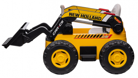 Masinuta electrica buldozer Premier New Holland, 4x4, 12V, galben [30]