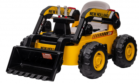 Masinuta electrica buldozer Premier New Holland, 4x4, 12V, galben [18]