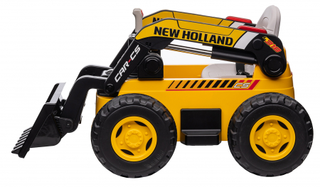Masinuta electrica buldozer Premier New Holland, 4x4, 12V, galben [26]