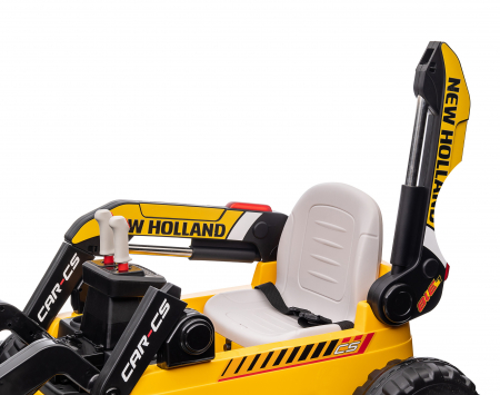 Masinuta electrica buldozer Premier New Holland, 4x4, 12V, galben [49]