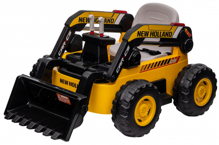 Masinuta electrica buldozer Premier New Holland, 4x4, 12V, galben [16]
