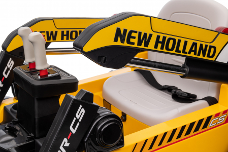 Masinuta electrica buldozer Premier New Holland, 4x4, 12V, galben [39]