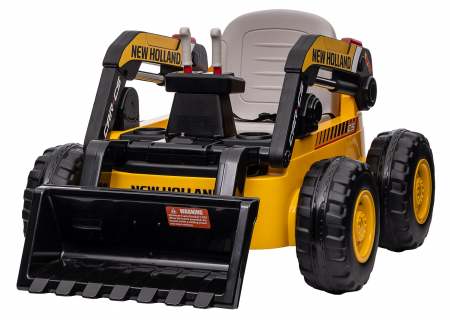 Masinuta electrica buldozer Premier New Holland, 4x4, 12V, galben [1]