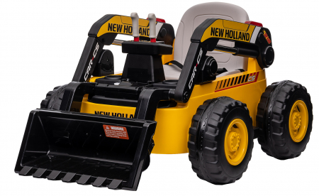 Masinuta electrica buldozer Premier New Holland, 4x4, 12V, galben [3]