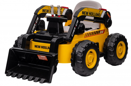 Masinuta electrica buldozer Premier New Holland, 4x4, 12V, galben [17]