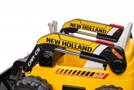 Masinuta electrica buldozer Premier New Holland, 4x4, 12V, galben [34]