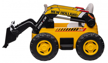 Masinuta electrica buldozer Premier New Holland, 4x4, 12V, galben [40]
