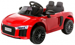 Masinute electrice - Masinuta electrica Premier Audi R8 Spyder, 12V, roti cauciuc EVA, scaun piele ecologica, rosie