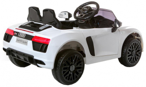 Masinuta electrica Premier Audi R8 Spyder, 12V, roti cauciuc EVA, scaun piele ecologica, alba [6]