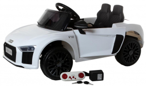 Masinuta electrica Premier Audi R8 Spyder, 12V, roti cauciuc EVA, scaun piele ecologica, alba [7]