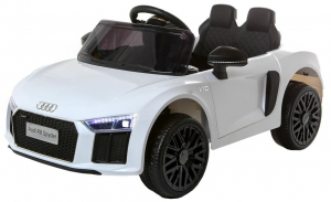 Masinute electrice - Masinuta electrica Premier Audi R8 Spyder, 12V, roti cauciuc EVA, scaun piele ecologica, alba