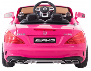 Masinuta electrica Premier Mercedes SL65 AMG, 12V, roti cauciuc EVA, scaun piele ecologica, roz [1]