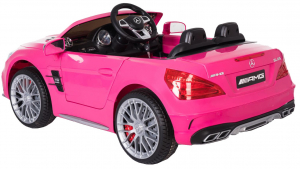 Masinuta electrica Premier Mercedes SL65 AMG, 12V, roti cauciuc EVA, scaun piele ecologica, roz [2]