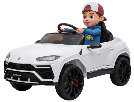 Masinute electrice - Masinuta electrica Lamborghini Urus, 12V, roti cauciuc EVA, scaun piele ecologica, alb
