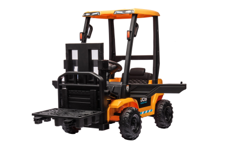 Stivuitor electric copii Premier JCB, 12V, scaun piele ecologica, galben [9]