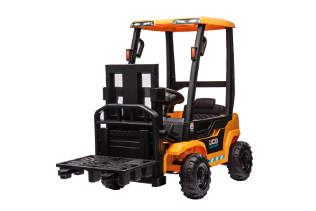 Stivuitor electric copii Premier JCB, 12V, scaun piele ecologica, galben [2]