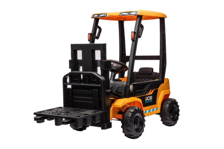Masinute electrice - Stivuitor electric copii Premier JCB, 12V, scaun piele ecologica, galben