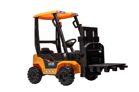 Stivuitor electric copii Premier JCB, 12V, scaun piele ecologica, galben [16]