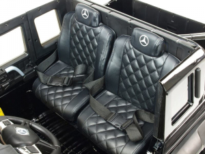 Masinuta electrica Mercedes G63 Duet 6x6, 12V, 6 roti cauciuc EVA, 6 motoare, 2 locuri, scaun piele ecologica, negru [7]