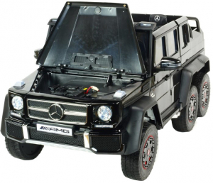 Masinuta electrica Mercedes G63 Duet 6x6, 12V, 6 roti cauciuc EVA, 6 motoare, 2 locuri, scaun piele ecologica, negru [12]