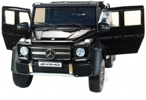 Masinuta electrica Mercedes G63 Duet 6x6, 12V, 6 roti cauciuc EVA, 6 motoare, 2 locuri, scaun piele ecologica, negru [11]