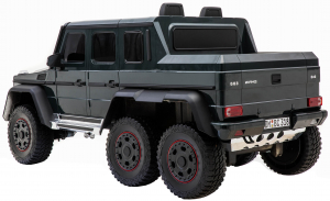 Masinuta electrica Mercedes G63 Solo, 2 baterii 12V, 6 roti cauciuc EVA, 4x4, 1 loc, 4 motoare, negru [6]