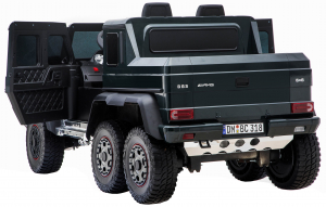 Masinuta electrica Mercedes G63 Solo, 2 baterii 12V, 6 roti cauciuc EVA, 4x4, 1 loc, 4 motoare, negru [15]